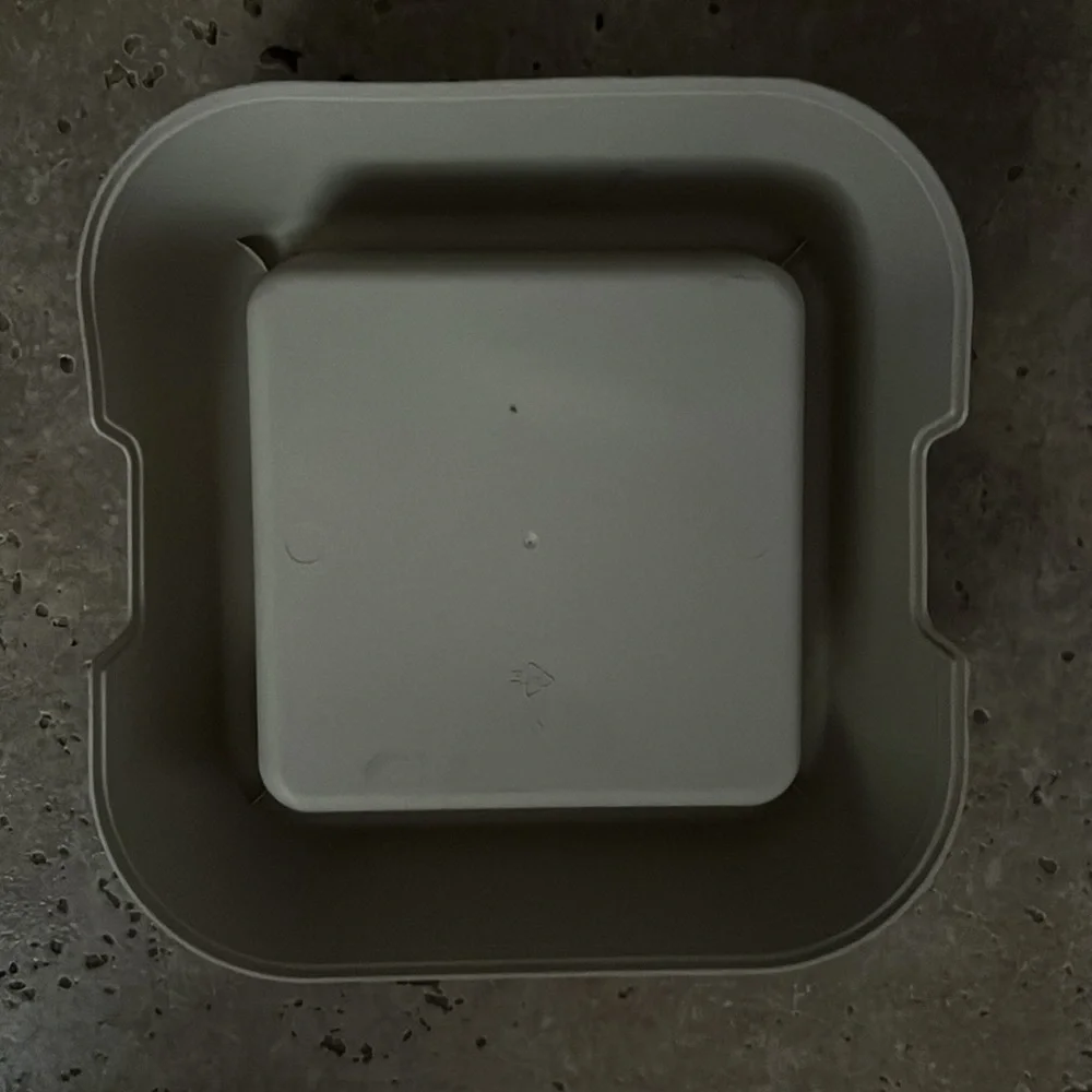 Large Beige Square Plastic Dog Bowl
